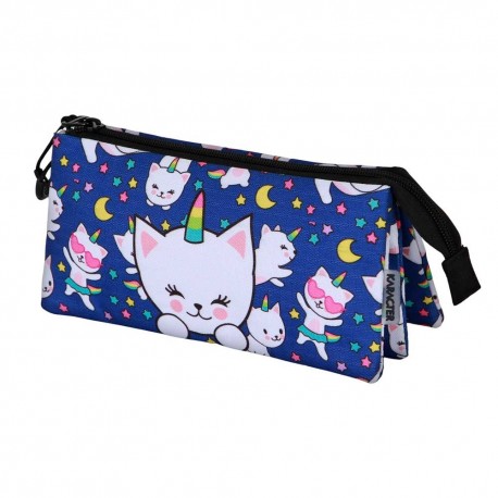 Estuche portatodo azul con gatitos Oh My Pop
