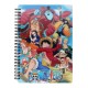 Carnet effet 3D One Piece avec personnages sur la couverture