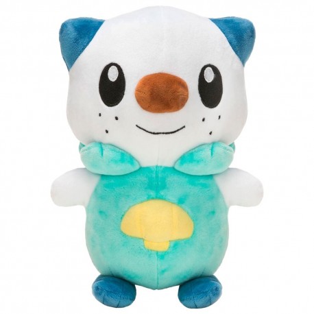 Pelúcia Oshawott Pokémon azul e branca de 20cm