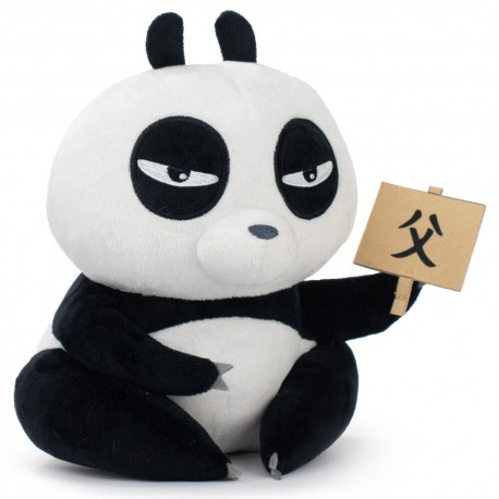 Peluche de Genma Saotome panda con letrero de Ranma 1/2