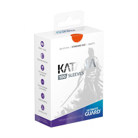 Protèges Katana orange pour cartes standard de Ultimate Guard