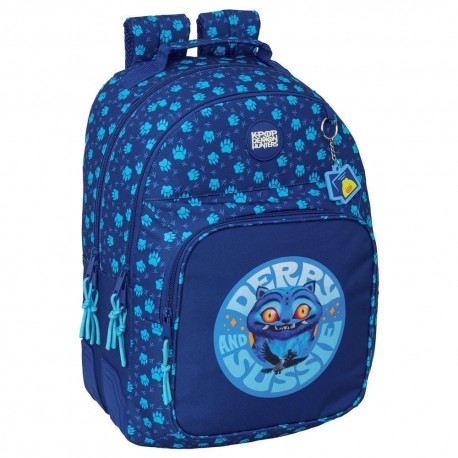 Mochila azul Derpy Kpop Demon Hunters con huellas