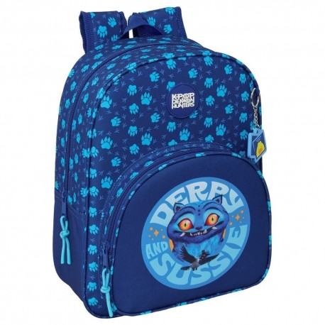 Mochila azul Kpop Demon Hunters Derpy con diseño de huellas