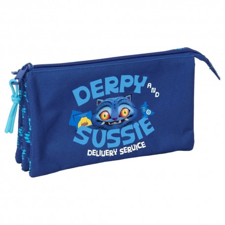 Porta-tudo azul Derpy Kpop Demon Hunters com três compartimentos