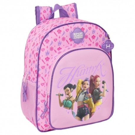Mochila rosa Kpop Demon Hunters com design animado