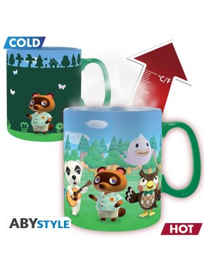 Taza Animal Crossing termosensible con cambio de diseño