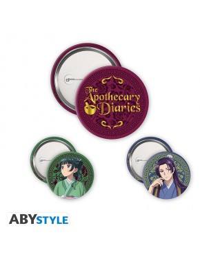 Pack de pins The Apothecary Diaries com Mao Mao, Jinshi e logo