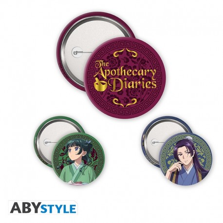 Pack de badges The Apothecary Diaries avec Mao Mao, Jinshi et logo