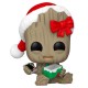 Figura Funko POP de Groot con gorro navideño y regalo