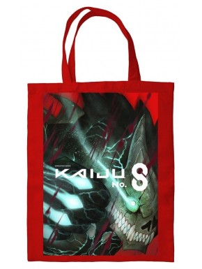 Sacola de tecido vermelha Kaiju No. 8 40x35 cm