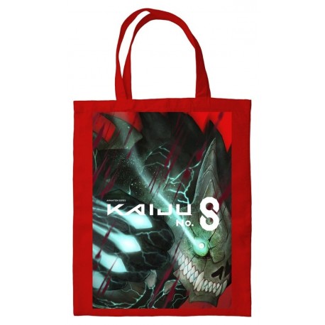 Bolsa de tela roja de Kaiju No. 8 de 40x35 cm