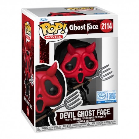 Figura Pop Ghost Face Devil con máscara roja y tridente