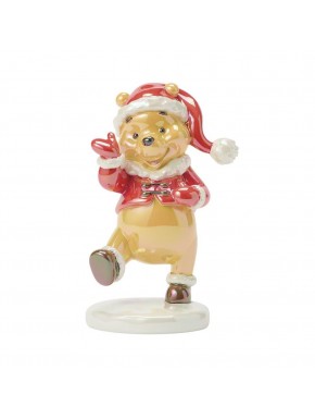 Figura navideña de Winnie the Pooh con traje de Papá Noel