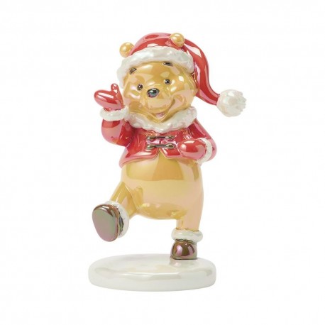 Figura navideña de Winnie the Pooh con traje de Papá Noel
