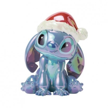 Figura de Stitch navideño con gorro de Santa