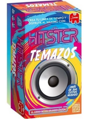 Boîte du jeu de société Hitster Temazos JDM avec cartes musicales.