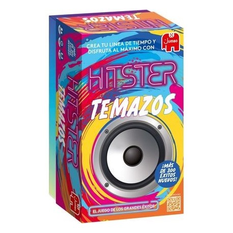 Caja del juego de mesa Hitster Temazos JDM con tarjetas musicales.