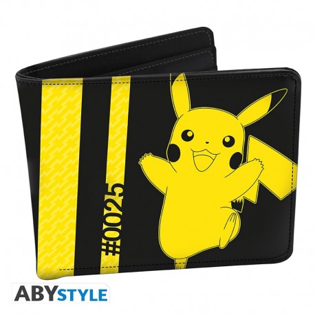 Portefeuille noir Pikachu avec détails jaunes