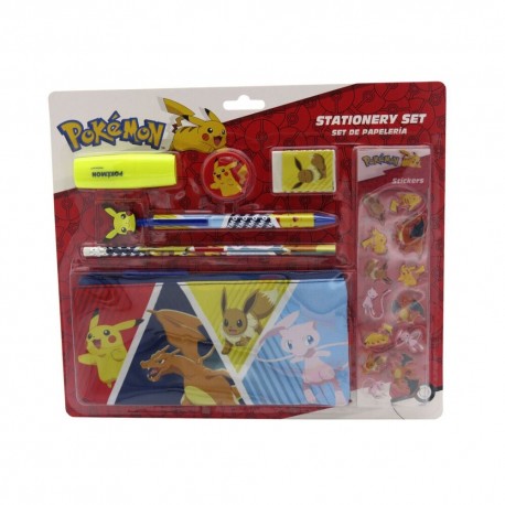 Set de papelería Pokémon con portatodo y accesorios