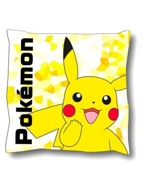Cojín Pikachu de Pokémon en amarillo y blanco.
