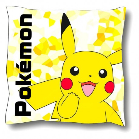 Almofada Pikachu Pokémon amarela e branca.