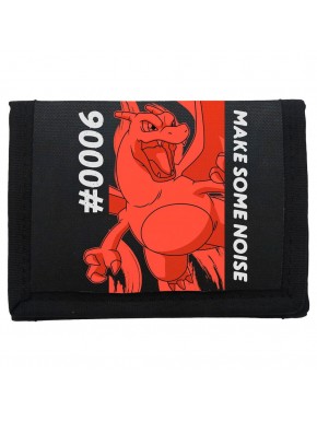 Portefeuille Charizard Pokémon noir avec design rouge