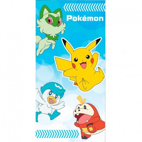 Toalha Pokémon microfibra com Pikachu e outros