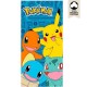 Toalha Pokémon com Pikachu, Charmander, Squirtle e Bulbasaur