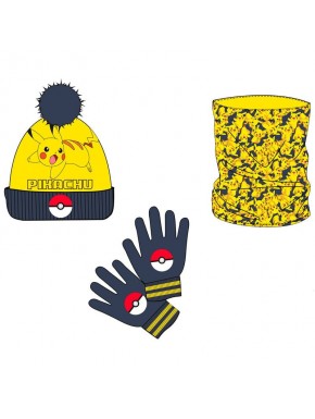 Set de gorro, braga y guantes de Pikachu Pokémon
