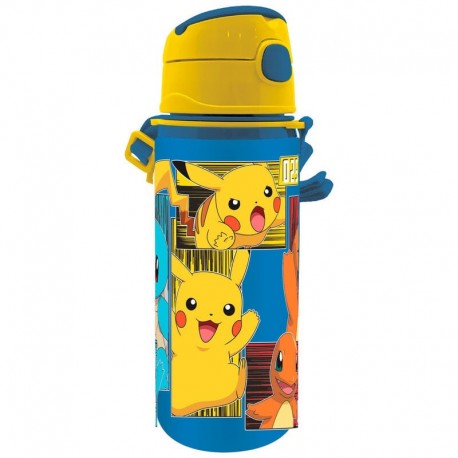 Cantil de alumínio Pokémon azul e amarelo com Pikachu