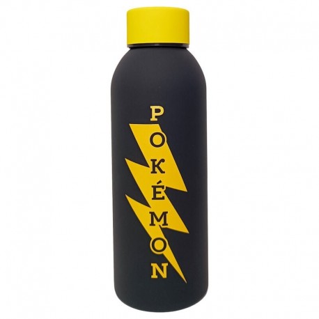 Garrafa inox preta Pikachu Pokémon 500ml