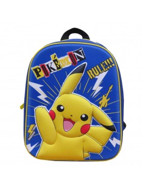 Mochila 3D azul con Pikachu de Pokémon