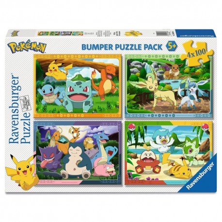 Puzzle Pokémon avec 4 illustrations de personnages célèbres