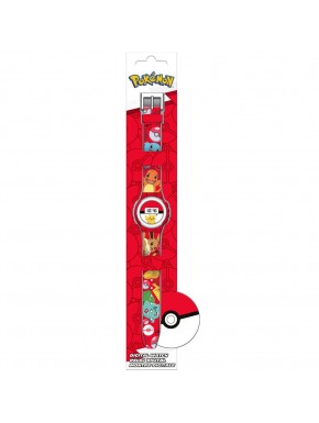 Reloj digital Pokémon con correa roja y personajes