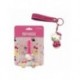Porte-clés 3D Hello Kitty en rose avec lanière gravée