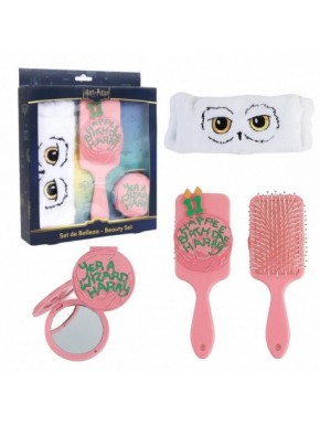 Set de soin personnel Harry Potter avec bandeau, miroir et brosse.