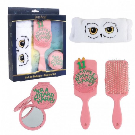 Set de soin personnel Harry Potter avec bandeau, miroir et brosse.