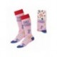 Chaussettes roses Emily in Paris avec designs emblématiques