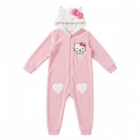 Pyjama rose Hello Kitty avec capuche et cœurs