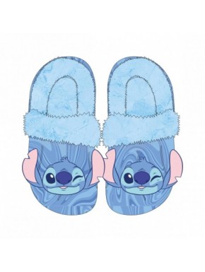Chinelos de casa clog azul Stitch