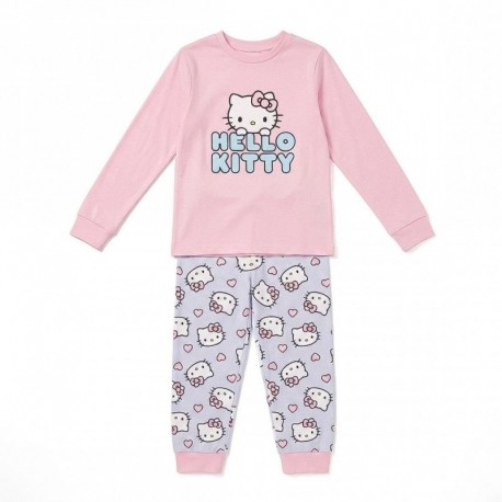 Pijama largo rosa Hello Kitty para niñas