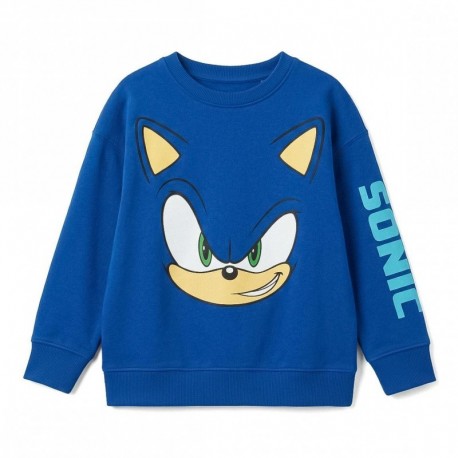 Sudadera azul Sonic para niños con diseño frontal.