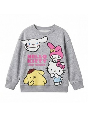 Sweat gris Hello Kitty pour filles