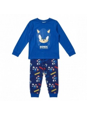 Pyjama long bleu avec design Sonic pour enfants