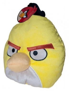 Almofada amarela Angry Birds de 25 cm
