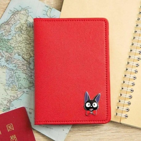 Capa de passaporte vermelha com design de Jiji