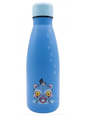 Bouteille bleue avec personnage de chat de KPop Demon Hunters