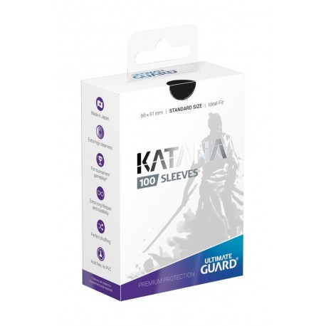 Pacote de protetores pretos Ultimate Guard Katana para cartas