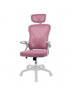 Chaise gaming rose et blanche Drift DRAIR35