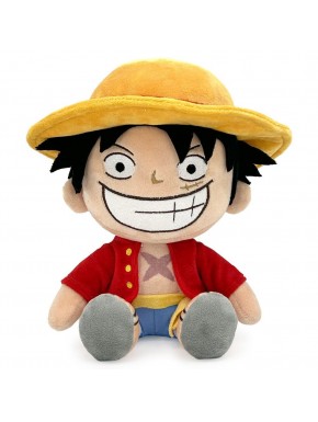 Pelúcia de Luffy de One Piece com chapéu amarelo